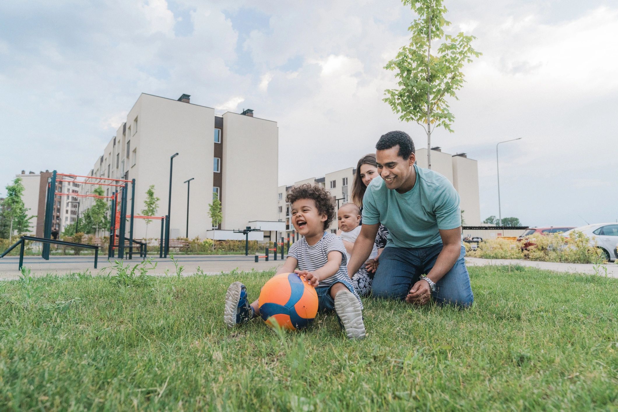 Young children enjoying outdoor play